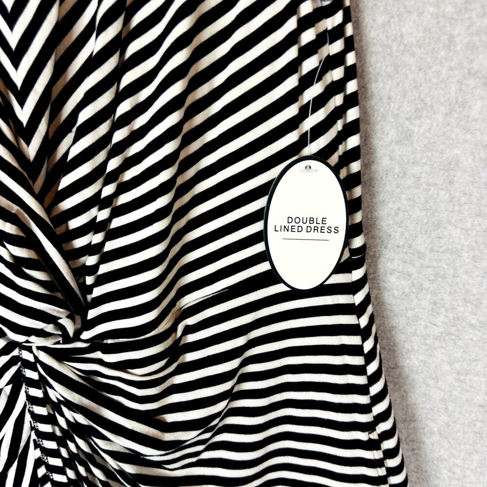 New Soma Womans Sz Medium Dress Asymmetrical Black Striped Sleeveless NWT - Picture 6 of 11